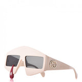 GUCCI Acetate Crystal Hollywood Forever Tear Drop Sunglasses GG0359S Ivory ladies