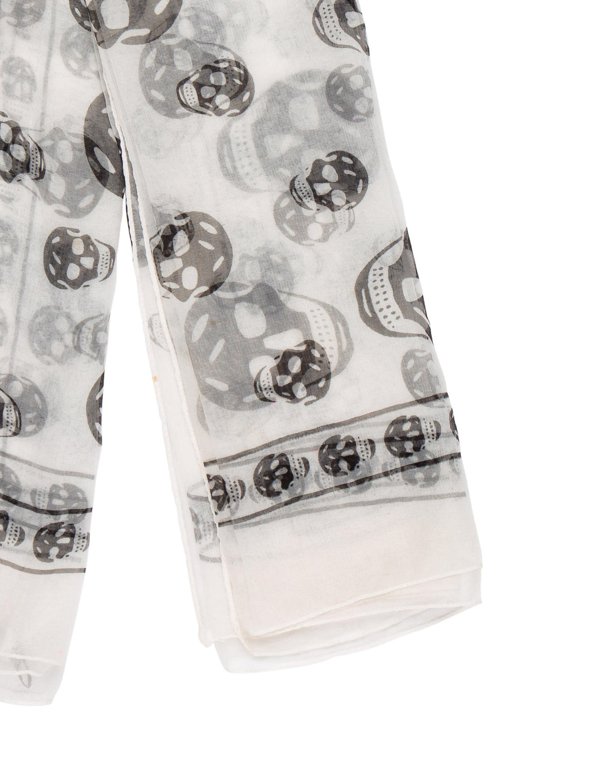 ALEXANDER MCQUEEN WHITE & BLACK SKULL PRINT PRINT SILK SCARF AMAZING Ladies