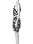 ALEXANDRE VAUTHIER Puff-shoulder Asymmetric Floral-print Mini Dress Size F 38 ladies