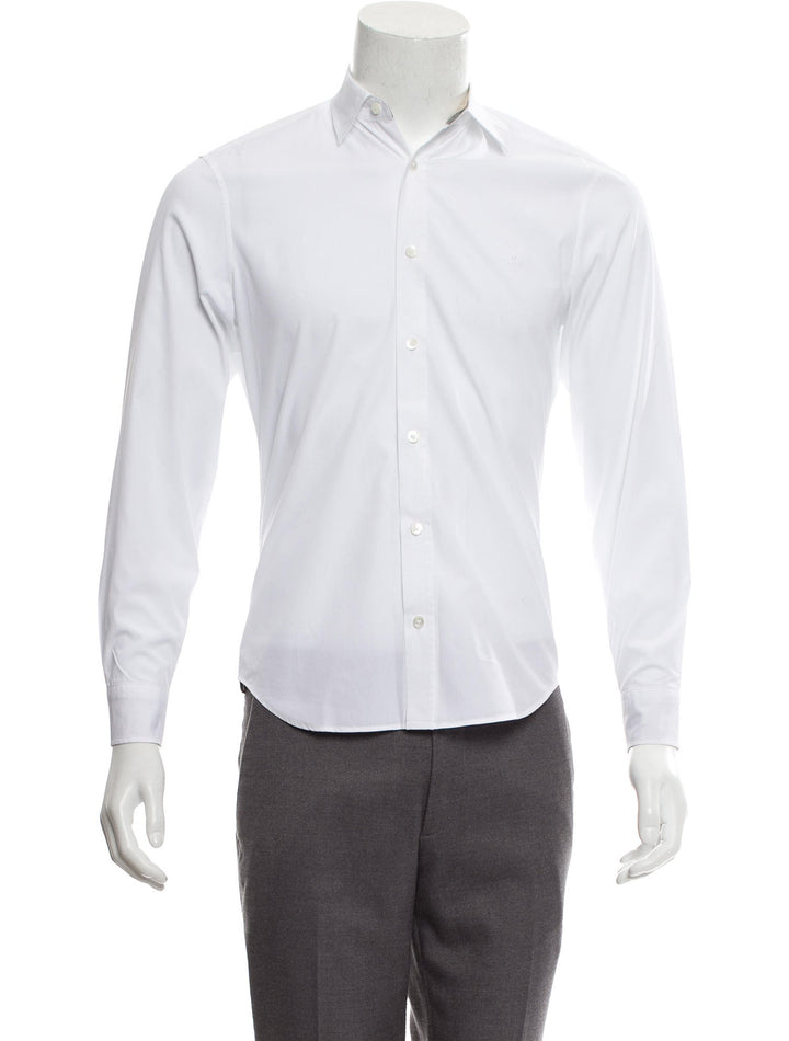 BURBERRY BRIT LONG SLEEVE BUTTON-UP WHITE SHIRT SIZE M MEDIUM Men