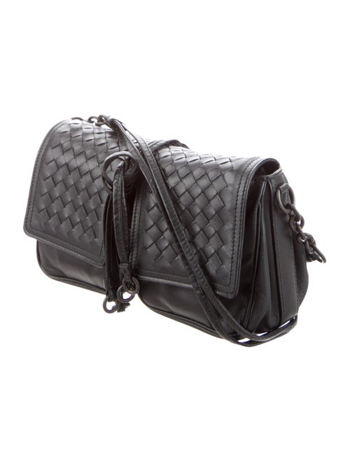Bottega Veneta Black Intrecciato Shoulder Bag Messanger Bag Handbag Ladies