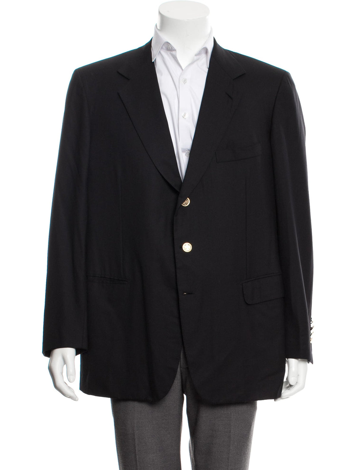 Façonnable WOOL BLACK SUIT BLAZER JACKET MEN