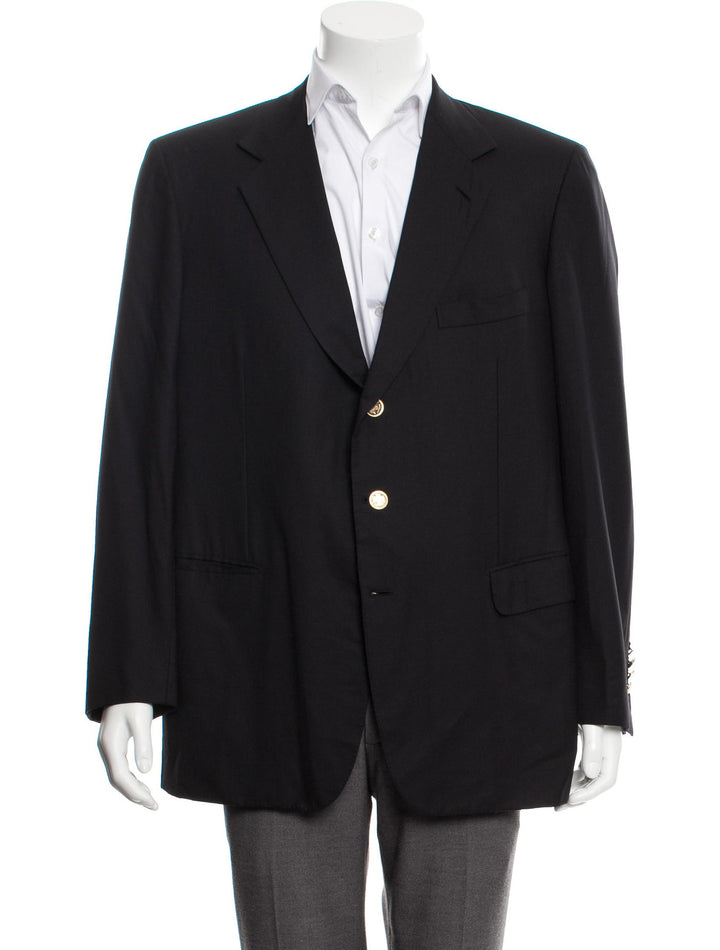 Façonnable WOOL BLACK SUIT BLAZER JACKET MEN