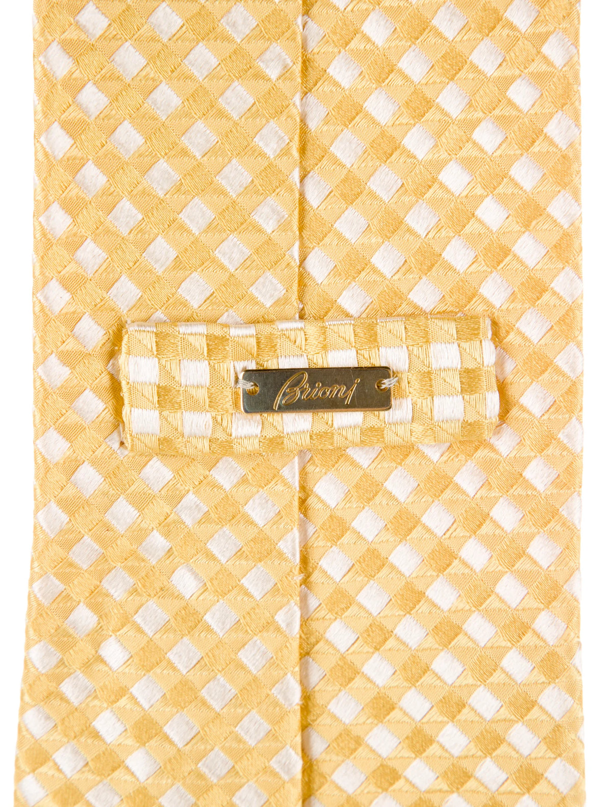 BRIONI Silk Jacquard Yellow Jacquard Mens Tie men