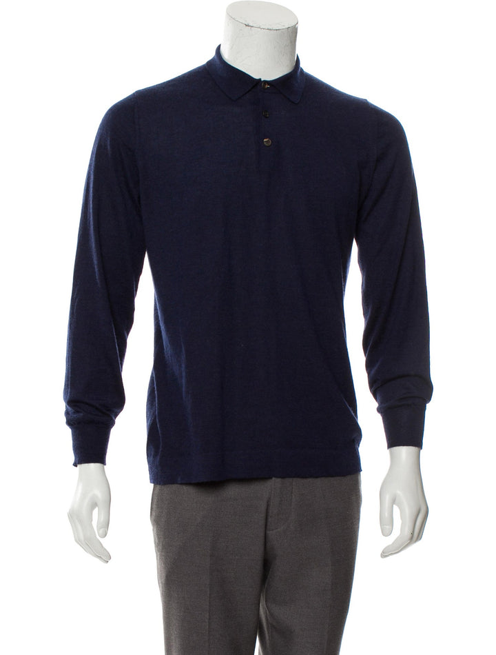 Ralph Lauren CASHMERE MERINO WOOL SIL KNIT COLLAR SWEATER JUMPER M MEDIUM Men