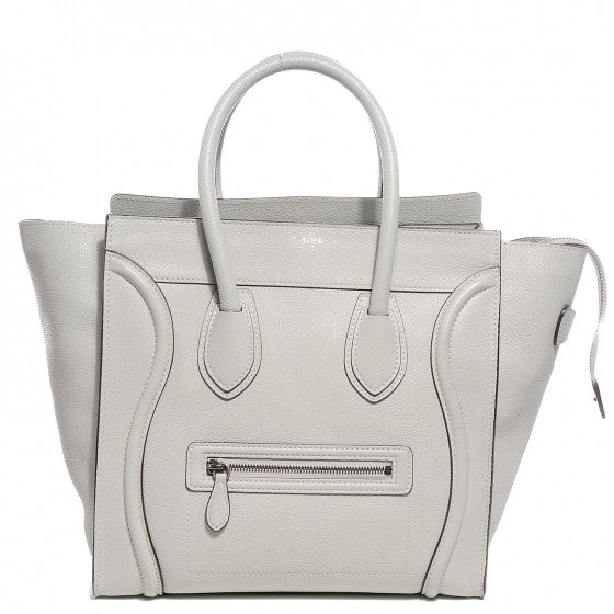 CÉLINE PARIS  Drummed Calfskin Mini Luggage Lune Travel Handbag Bag Ladies