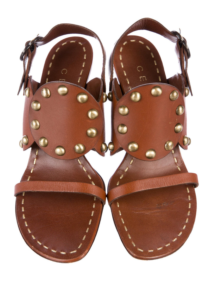 Céline slingback leather studded sandals 38 1/2 US 8.5 UK 5.5 Michael Kors Era Ladies