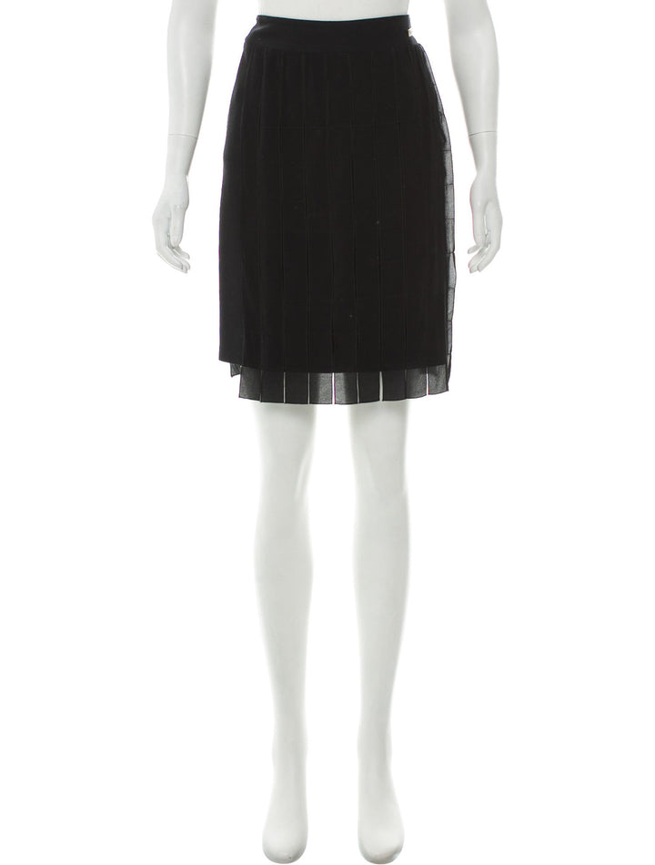 CHANEL Paris-Byzance Black Knee-Length Skirt Ladies
