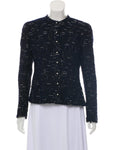 CHANEL Metallic Tweed Jacket Pearls Embellishe  Ladies