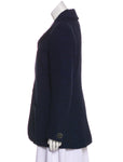 CHANEL Navy Metal Wool Boucle Jacket 16A Blazer F 40 UK 12 US 8 ladies