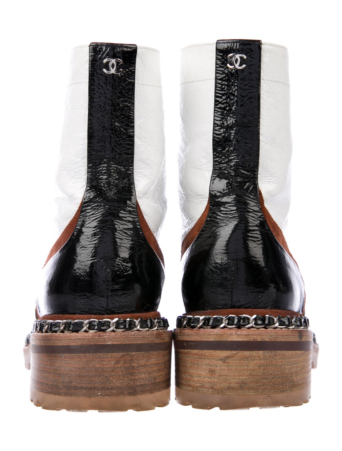 CHANEL Most wanted ICON patent combat boots Size 38 UK 5 US 8 ladies