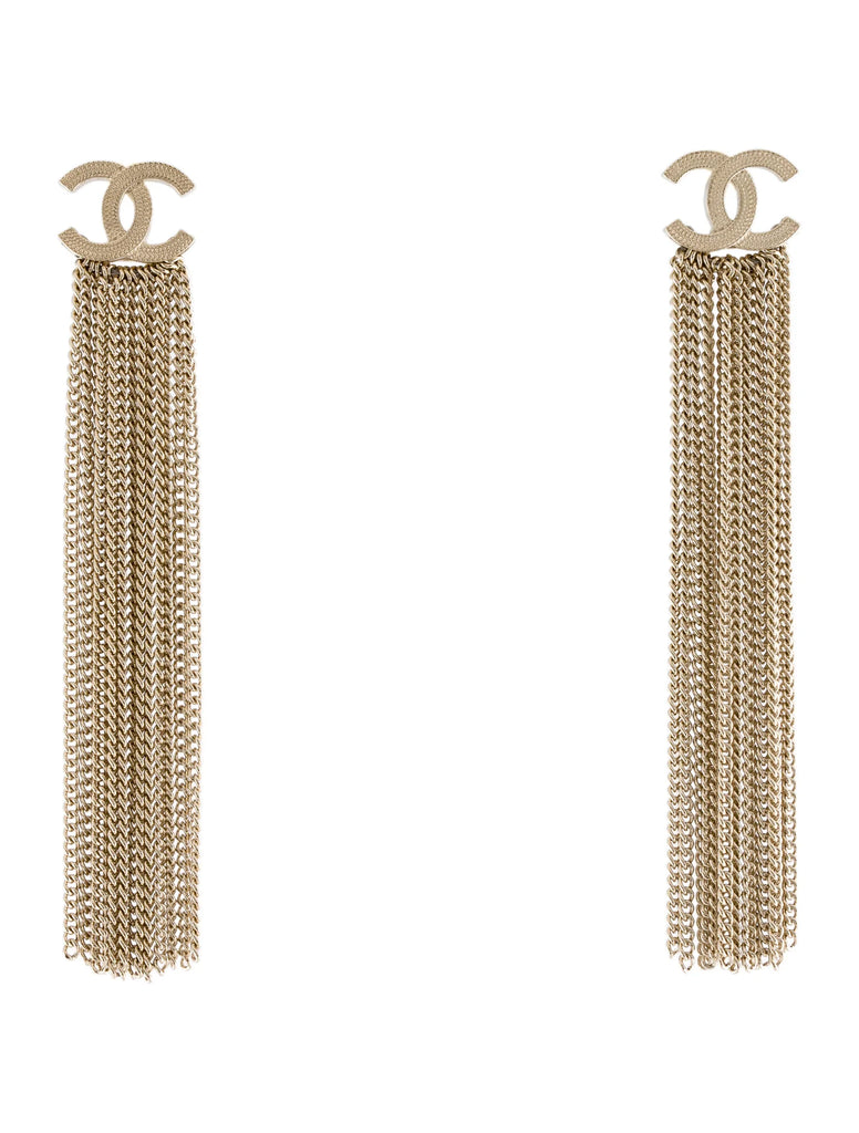 CHANEL 2022 A22 CC Multi Strand Chain Drop Earrings Gold Drop Earrings –  Afashionistastore