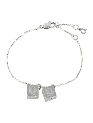 Dior Christian Dior Iconic Silver Dice Charm Bracelet Rare 13.8 grams ladies