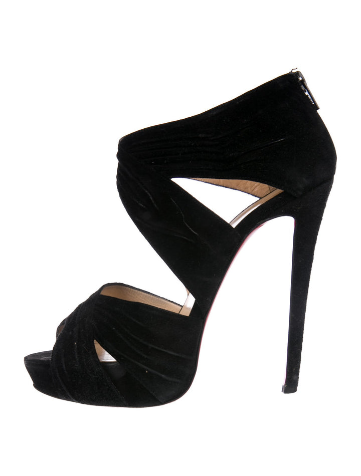 Christian Louboutin Bandra Suede Sandals Shoes 36 US 6 UK 3 ladies