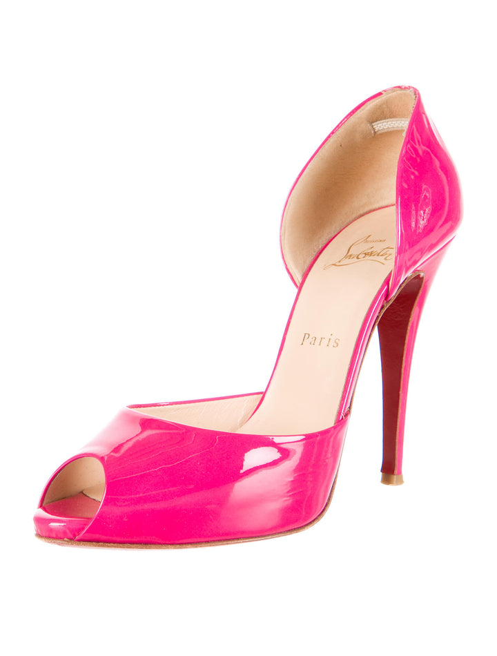 CHRISTIAN LOUBOUTIN MADAME CLAUDE PEEP-TOE D'ORSAY PUMPS Size 40 1/2 Ladies