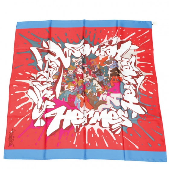 Hermès Kongo x Hermes Paris GRAFFITI Limited Edition Scarf Silk 90 cm Very Rare Ladies