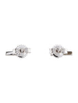 14K 14ct 585 White Gold Diamond Bar Stud Earrings LADIES