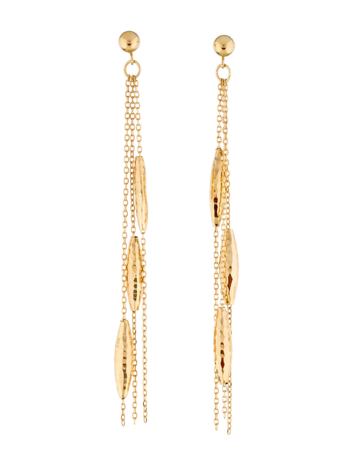 14K 14ct 585 Yellow Gold 14K Drop Earrings ladies