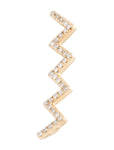 EF COLLECTION 14K 14ct 585 Yellow Gold Zigzag Diamond Floating Ear Cuff Earring ladies