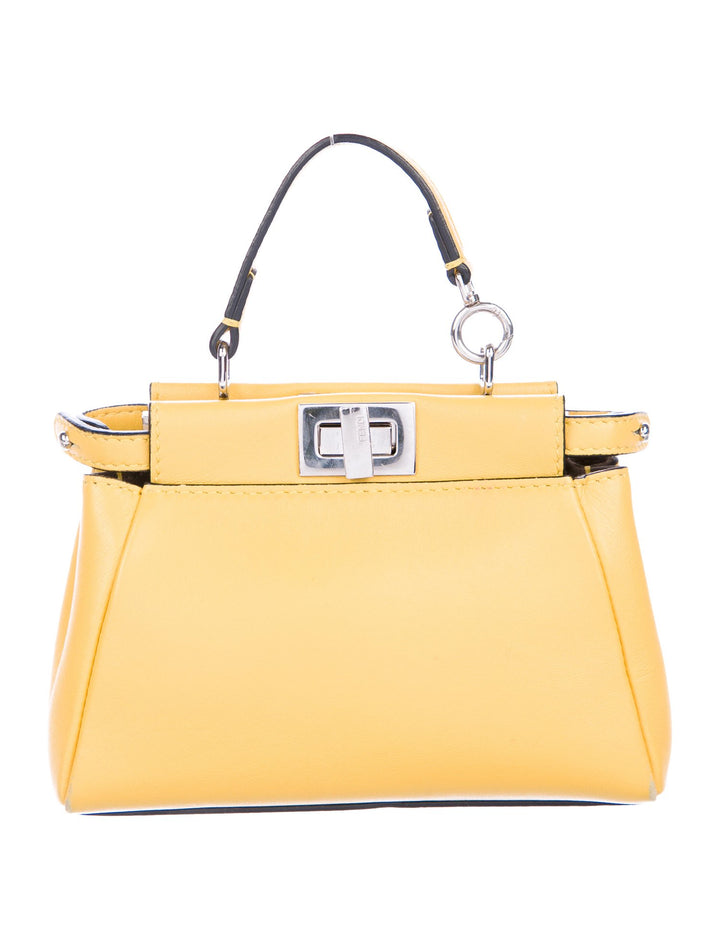 FENDI Nappa Micro Peekaboo Bag Handbag in Yellow Ladies