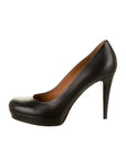 Gucci Black Leather Round-Toe Pumps Shoes Size 38 1/2 UK 5.5 US 8.5 ladies
