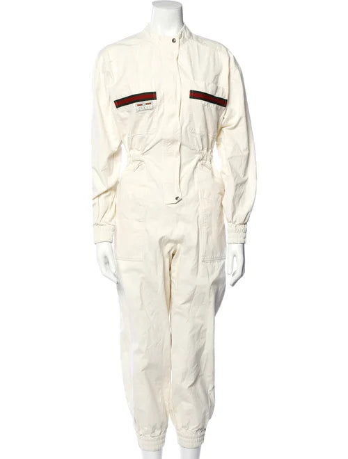 GUCCI 2021 LOGO PRINTED BOILER SUIT JUMPSUIT SIZE XXS LADIES