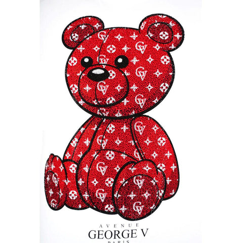 AVENUE GEORGE V Crystal Teddy Bear T Shirt Mens Size M medium men