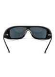 CHANEL Crystal Logo Black Visor Sunglasses ladies