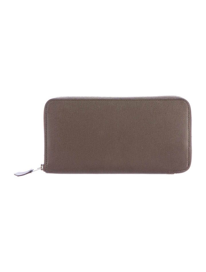 Hermès Hermes Azap Silk In Zip Around Long Wallet Purse Epsom Leather Etoupe Ladies