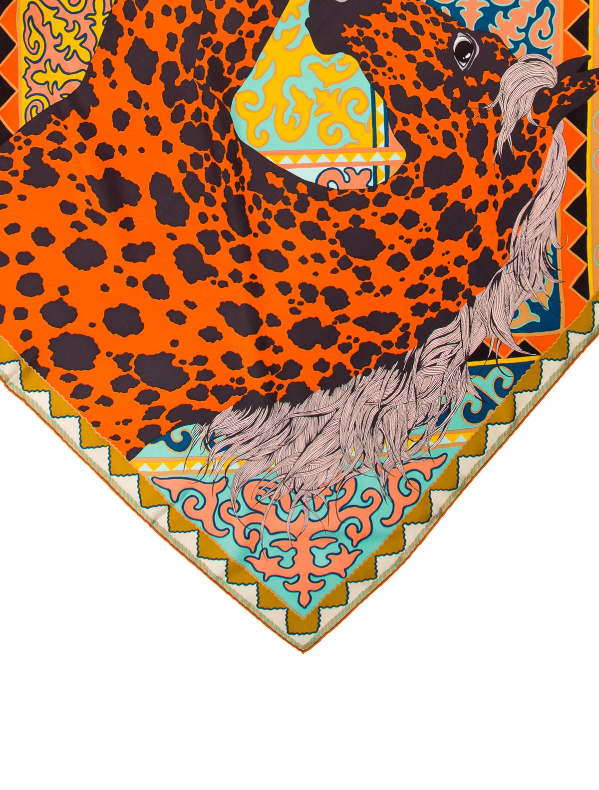 Hermès Hermes Paris Cashmere Silk Appaloosa Des Steppes Shawl 140 Scarf ladies