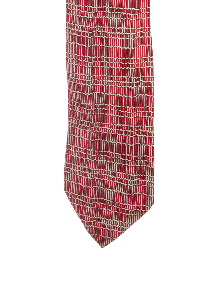 Hermès HERMES Paris Silk Red Print Tie 7820 UA 100% AUTHENTIC Men