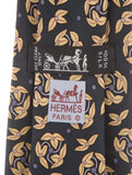 Hermès HERMES Paris Silk Floral Print Tie 7281 MA 100% AUTHENTIC Men