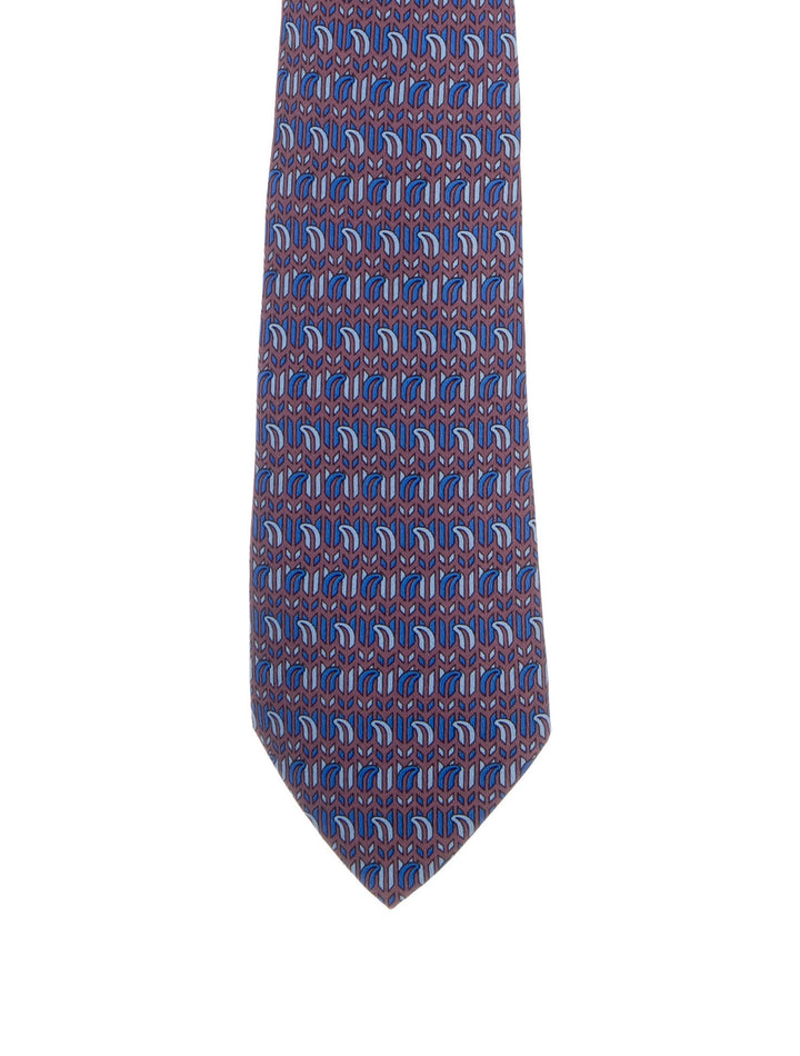 Hermès HERMES Paris Silk Blue Print Tie 7354 PA 100% AUTHENTIC Men