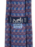 Hermès HERMES Paris Silk Blue Print Tie 7354 PA 100% AUTHENTIC Men