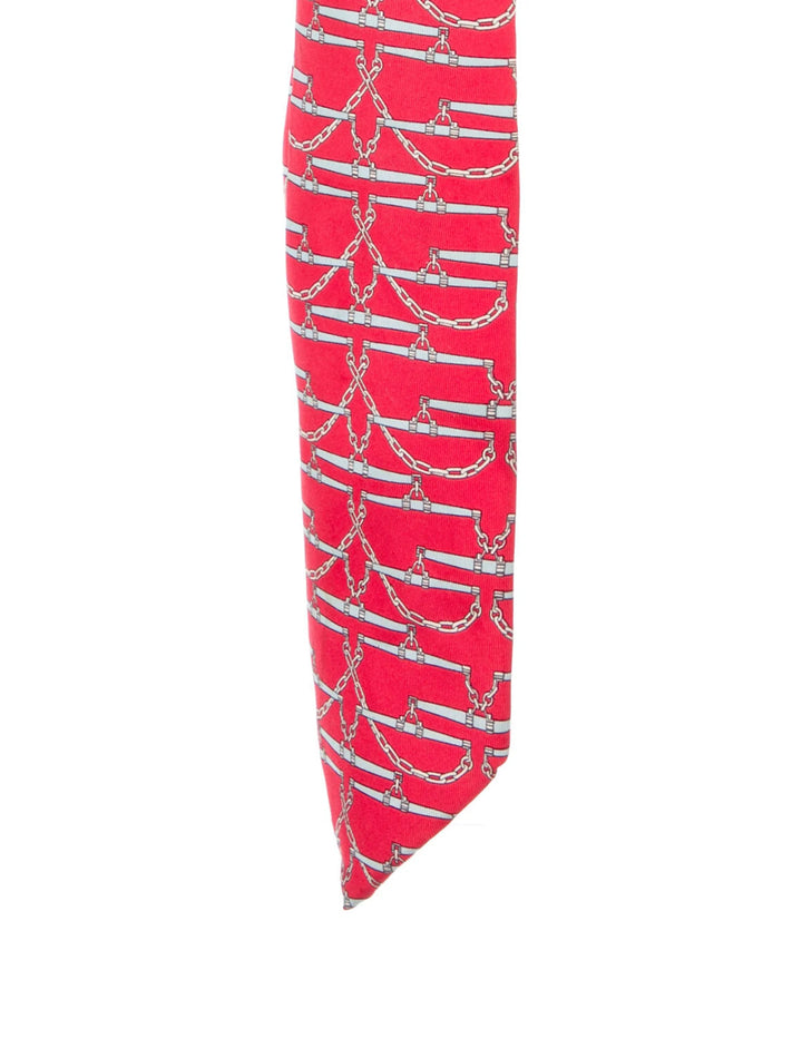 Hermès HERMES Paris Silk EQUESTRIAN HORSE HARNESS PINK SILK TIE 605 SA men