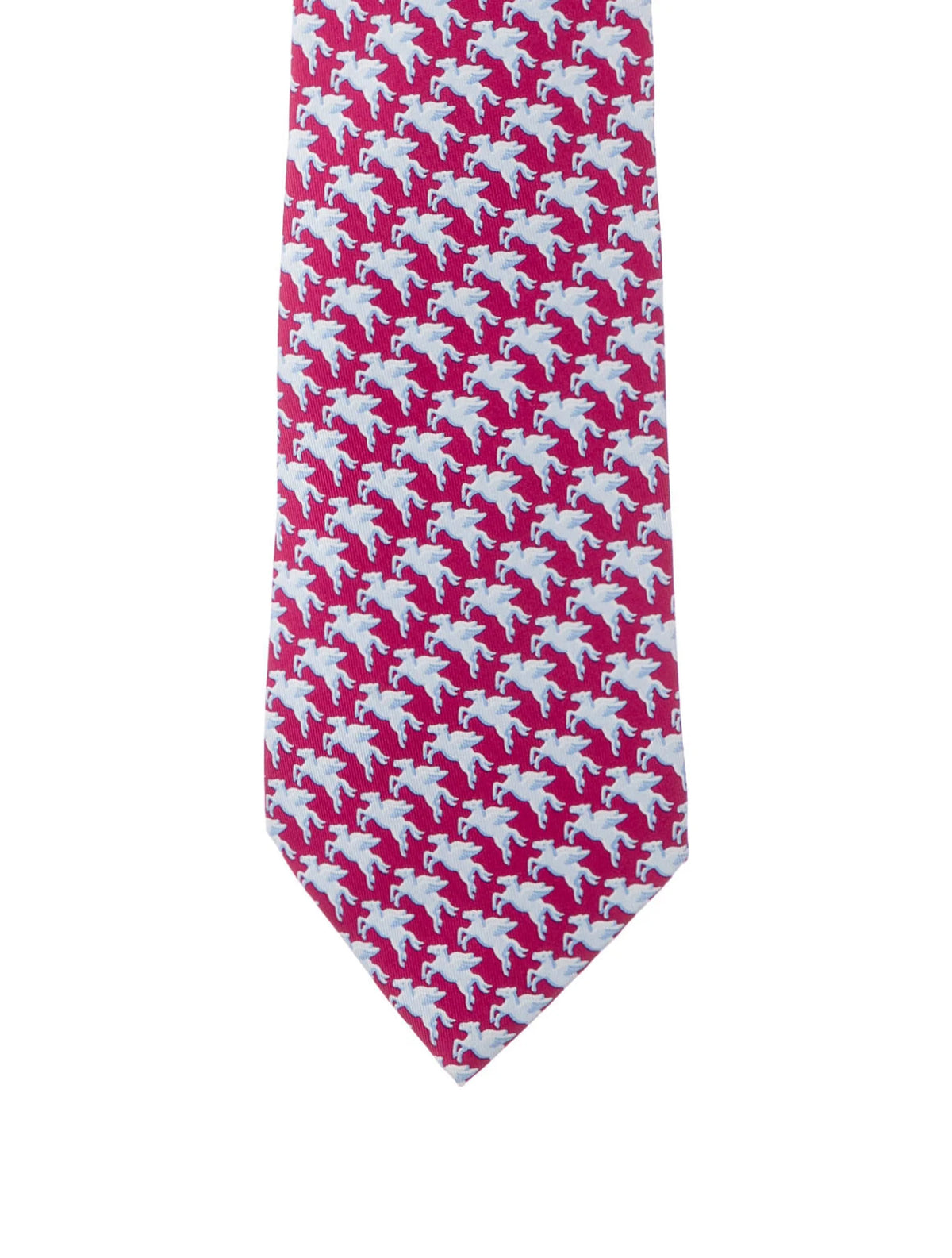 Hermès HERMES Paris Silk GREY SILK FLYING PEGASUS PRINT NECK TIE 5182 IA men