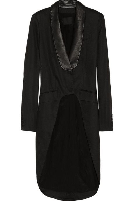 ALEXANDER WANG  Leathertrimmed Woven Tailcoat Jacket Size US 6 UK 10 Ladies