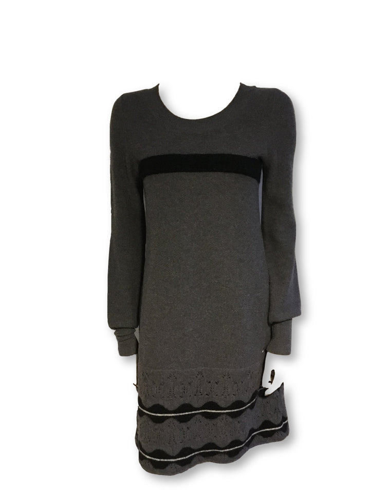 CHANEL 07A MONACO GREY WOOL ALPACA DRESS SZ F 38 UK 10 US 6  Ladies