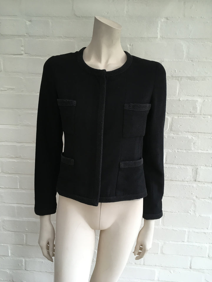 Chanel 98C Wool Black Jacket Blazer Exquisite F 36 UK 6 US 2-4 XS Ladies