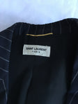 SAINT LAURENT PINSTRIPE SINGLE-BUTTON BLAZER Jacket Coat SIZE F 40 LADIES