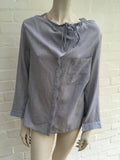 VANESSA BRUNO LONG SLEEVE STRIPED BUTTON-UP SHIRT F38 S SMALL LADIES