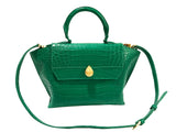 Ethan K Limited Edition Green Emerald Crocodile Satchel Handbag Bag Ladies