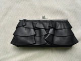 Valentino Swarovski Crystal Leather Ruffle Clutch Bag Evening Bag Amazing Ladies