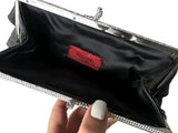 Valentino Swarovski Crystal Leather Ruffle Clutch Bag Evening Bag Amazing Ladies