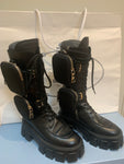 Prada Runway 2019 Black Monolith Chunky Combat Boots size 35 US 5 Ladies