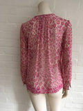 By Malene Birger Josittia Leopard Pink Silk Shirt Blouse 38 S LADIES