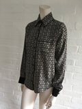 Talitha Disk Print Pajama Shirt Silk Blouse Size XS Latest Collection Ladies