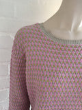 JONATHAN SAUNDERS Oval waffle-knit cotton sweater jumper Size L Large Ladies
