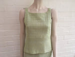 Chanel 00S 2000 MOST WANTED Tweed Green 2-piece Top Skirt suit F 36 UK 8 US 4 S LADIES