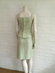 Chanel 00S 2000 MOST WANTED Tweed Green 2-piece Top Skirt suit F 36 UK 8 US 4 S LADIES